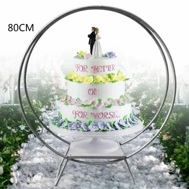 80cm Round Double Hoop Cake Stand Balloon Arch Rack Wedding Party Decoration New