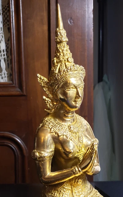 Fragment De Buste De Bouddha à Tête De Temple Asiatique En Bronze De Siam Du 18e Au 19e Si%c3%a8cle