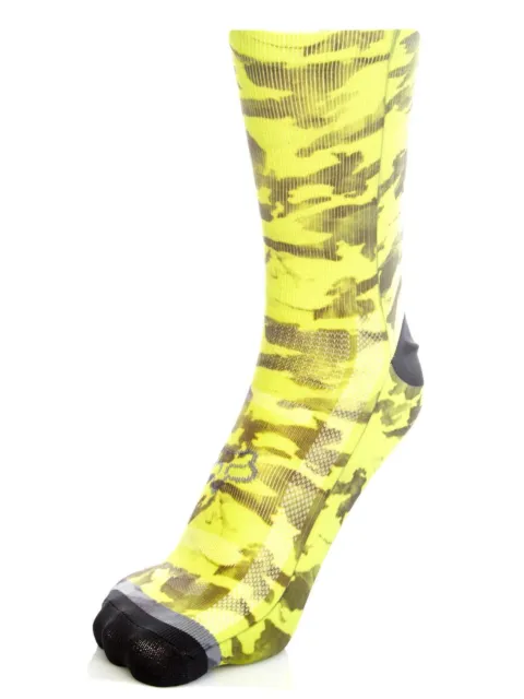 Fox Creo Trail 8 Inch MTB Cycling Socks in Flourescent Yellow - S/M