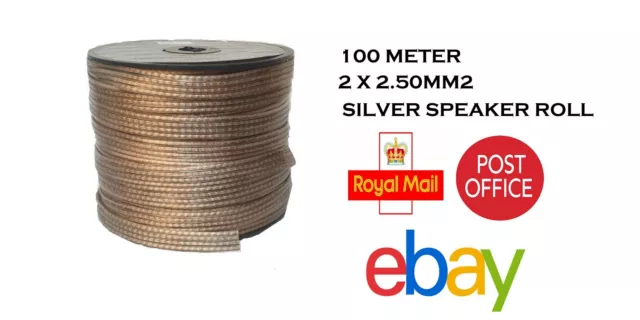 100m Rollos Coche Casa Hifi Audio Plano Altavoz Cable 2X2.50MM, 4x1.50mm2