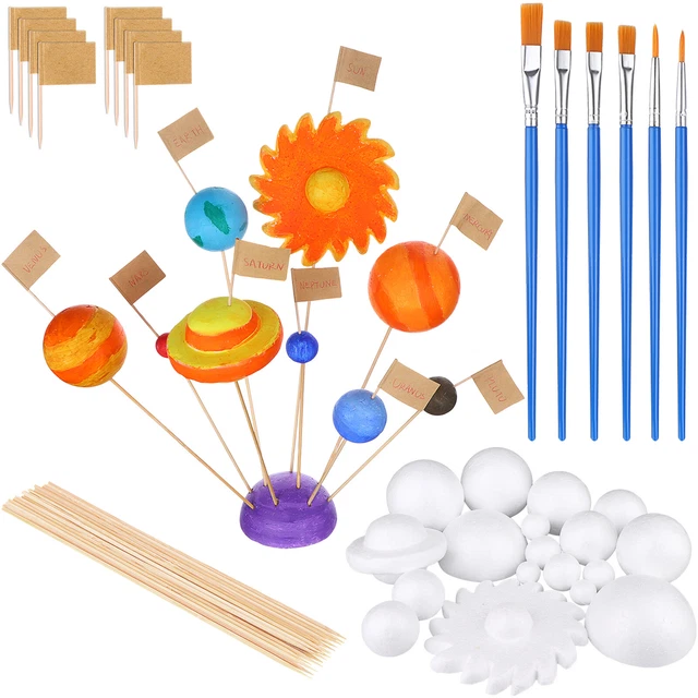 60 PCS  Model Foam Ball Kit Includes 18 Mixed Sized Polystyrene Sphe ^^