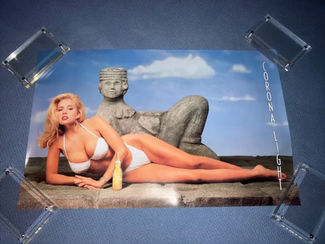 Corona Light Poster 24”x15” * Sexy Blonde White Bikini* MAN CAVE 2