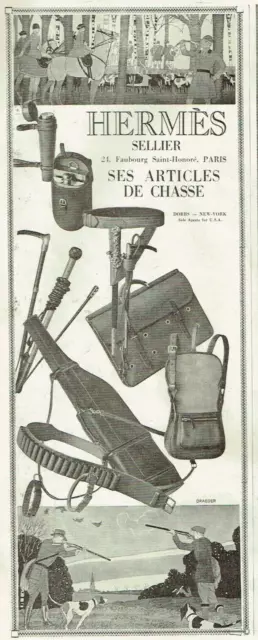 publicité Advertising  AD 0223 1925  Hermès  sellier  ses articles de chasse