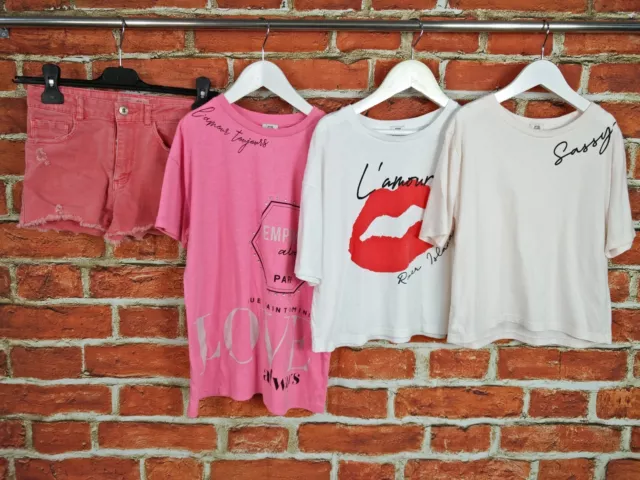 Girls Bundle Age 9-10 Years Zara River Island Top T-Shirt Shorts Kids Set 140Cm