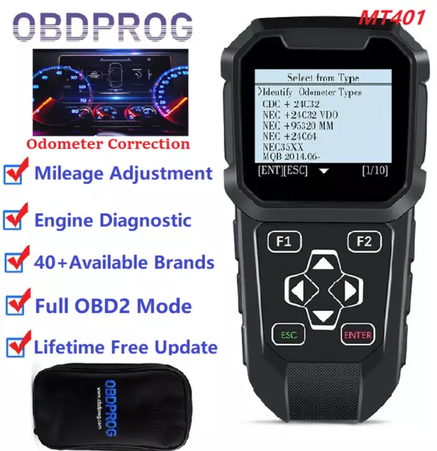 MT401 Car Cluster Odometer Mileage Correction Adjustment OBD2 Reset Scanner Tool