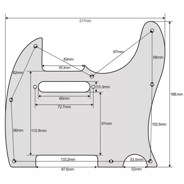 Telecaster Schlagbrett Tele Kratzplatte gebürstetes Aluminium Gitarre passt Fender USA 2