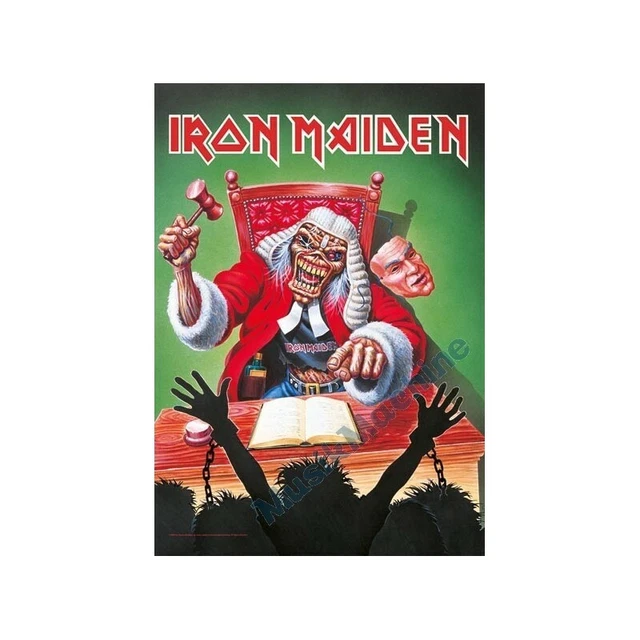 Drapeau Iron Maiden Eddie Motorcycle - 105x75cm - Tissu Décoratif Fan Metal