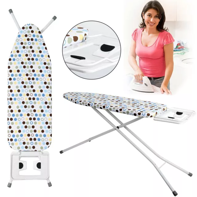 Folding Ironing Board Table Lightweight Adjustable Iron Rack Non Slip 90 x 30cm