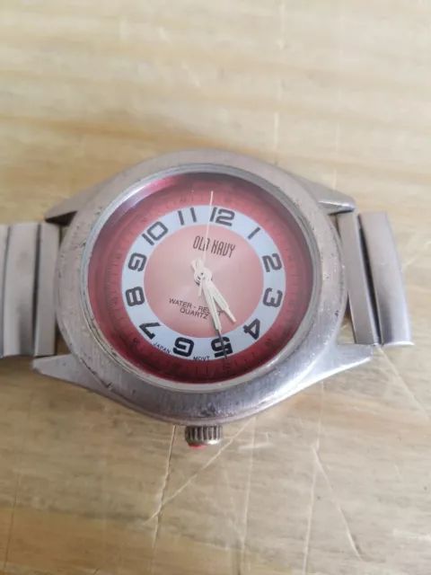 Vintage Old Navy Quartz Watch With Broken Stretch Band.untested.sold As Is.