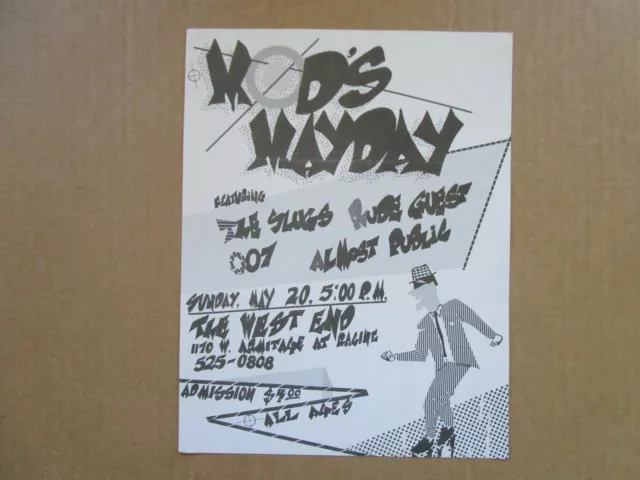 SLUGS / RUDE GUEST / 007 / @ WEST END 5/84 Chicago Gig Flyers Handbills