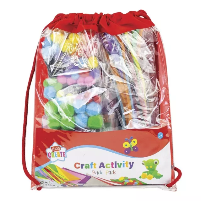 Craft Actividad Espalda Paquete Bolsa Lleno Con Niños Arte Lentejuelas Borla