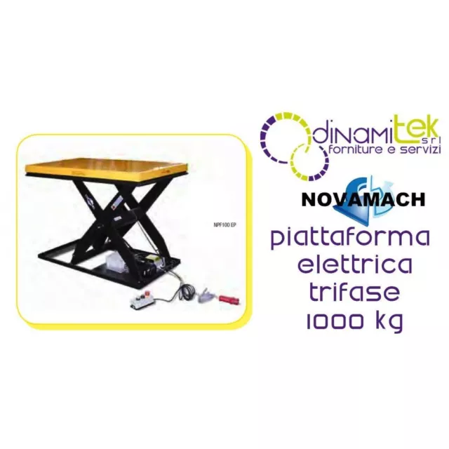 Npf100Ep Piattaforma Elettroidraulica Trifase Portata 1000 Kg Novamach Dimension