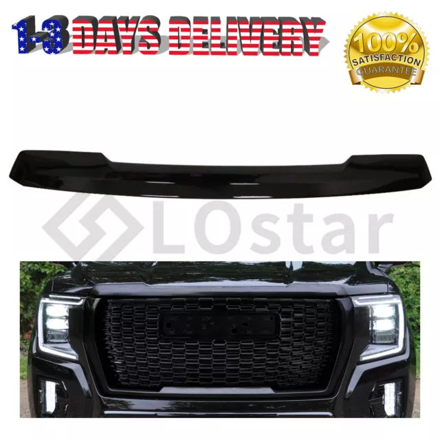 Front Upper Hood Molding Trim Black Plastic Fits 2021-2022 GMC Yukon/Yukon XL