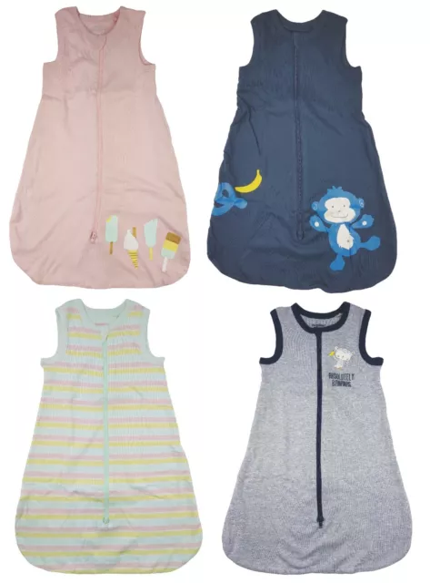 Baby Mädchen Jungen Sommer Schlafsack 100% Baumwolle Rosa Blau Grau 70 90 110 cm