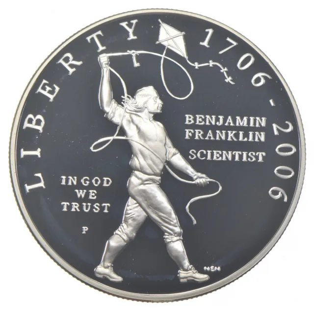 2006-P Proof Ben Franklin Scientist Commemorative Silver Dollar $1 *0302
