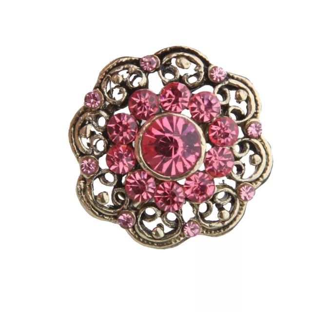 Vintage Flower Rhinestone Crystal Brooch Pin Diamante Wedding Prom Jewellery