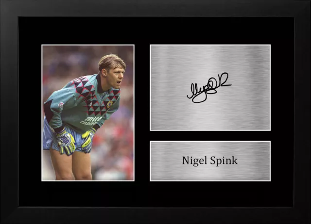 Nigel Spink Aston Villa Gift Ideas Printed Autograph Picture for Football Fans