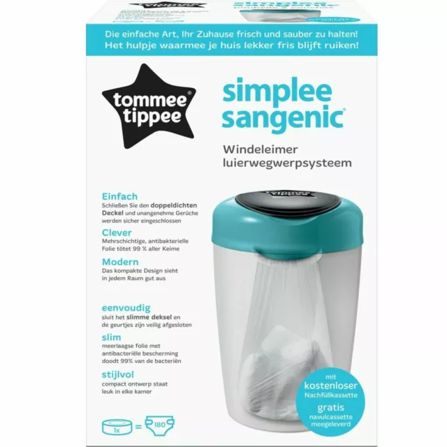 Tommee Tippee Simplee Sangenic Sceau à Couches Inclus Une Folienkassette Bleu