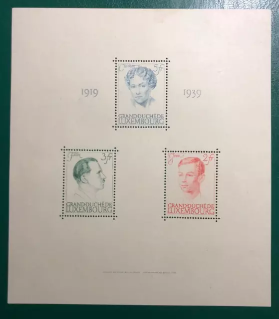 LUXEMBOURG 1939 Block 3  MH * / MNH **
