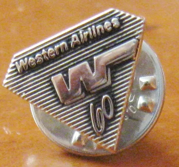Vintage Western Airlines 60 Year Pin Sterling 1986 Small Embossed Lapel Pin