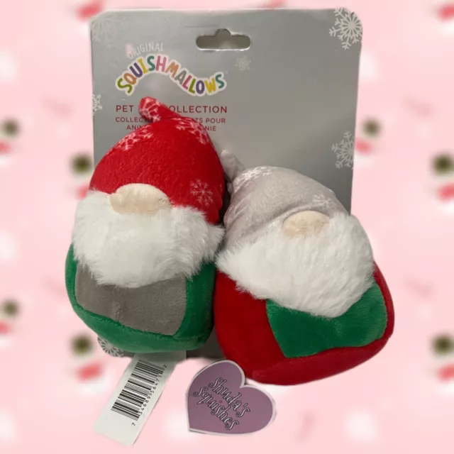 Christmas Gnomes Squeaker Pet Dog Toys ♡ 4” Squishmallows Kellypet ♡ BNWT HTF