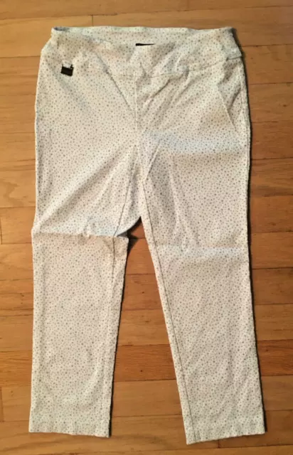 Lisette L Montreal Gray & Off-White "Thinny Crop Pants" - Women's Size 8 *