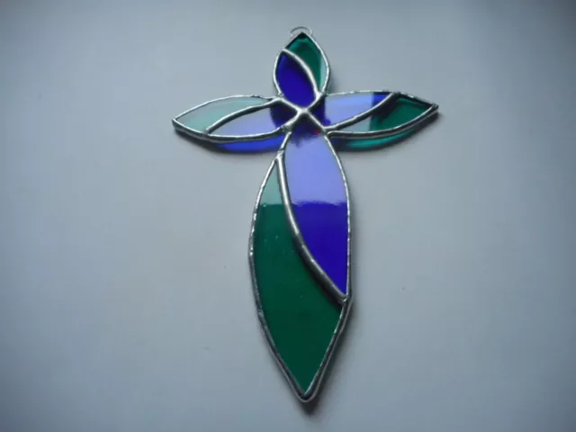 Stained Glass Cross Suncatcher or Wall Mount.