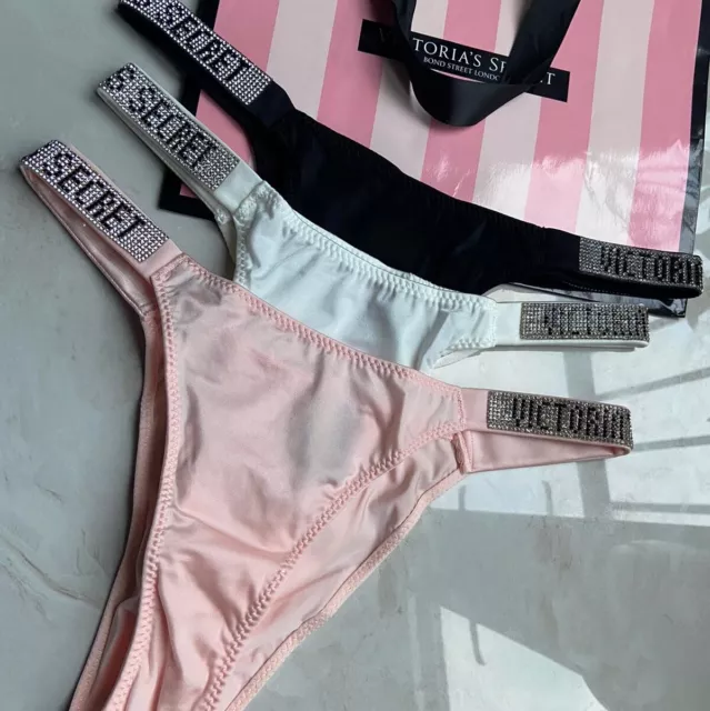 VICTORIA SECRET SHINE Strap Barbados Bikini Brazilian Thong panty SET OF 3  S,M,L £20.00 - PicClick UK