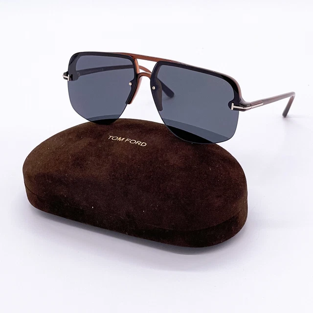 New Tom Ford Hugo-02 Tf1003 45V Gray Aviator Pilot Sunglasses Tom Ford Ft1003/S
