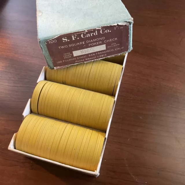 S.F. Card Co. Two Square Diamond Poker Chips (YELLOW)