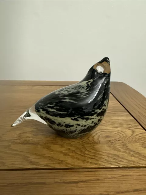 Vintage Fm Ronneby  Sweden  Art Glass Bird Paperweight Large 554g Signed