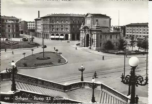 vecchia interessante cartolina di bologna piazza xx settembre