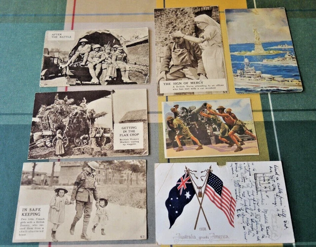 7 Ww2 Postcards Aa Gun Crew Defense Of Liberty British #9
