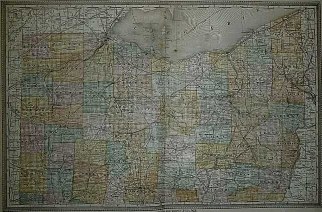 Vintage 1883 Atlas Map ~ NORTHERN OHIO ~ Old & Authentic ~ Free S&H