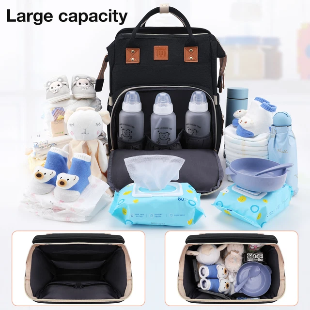 Baby Diaper Bag Backpack Travel Mom Mummy Maternity Changing Pad Folding Bed US 2