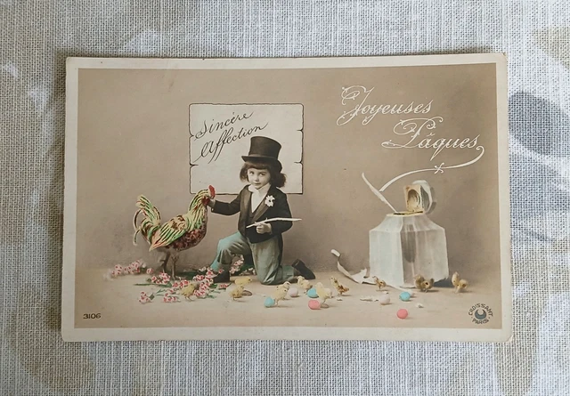 CPA Fantaisie Gaufrée Ancienne - Enfant Et Poule - France Années 1900