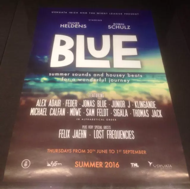 Blue 2016 @ Ushuaia Beach Hotel - Ibiza Club Posters - Edm House Music Dj