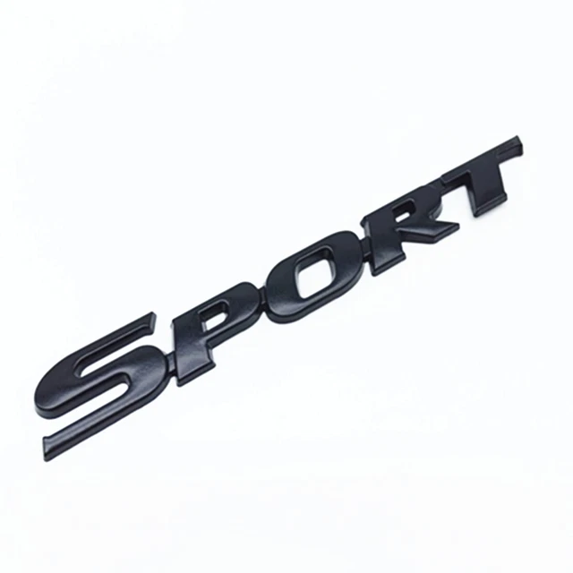 1PCS Black SPORT 3D Logo Car Emblem Badge Sticker Trunk Bumper Decal Accessories