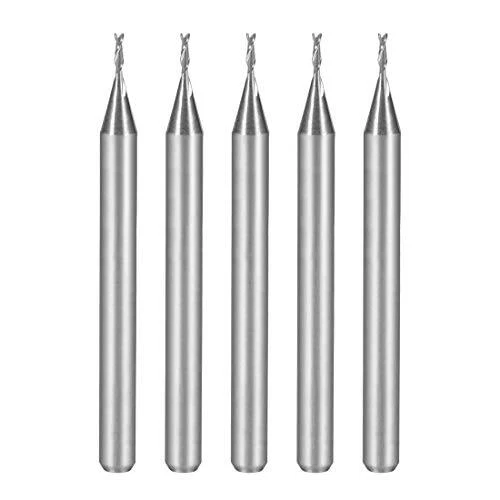 5PCS 1/8" Shank 0.8mm x 3mm Carbide End Mill CNC Router Bits 2 Flute Milling ...