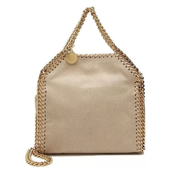 Stella McCartney Falabella Chain Mini Tote BagTiny Shoulder Bag  Beige NEW