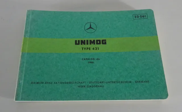 Bildkatalog / Ersatzteilkatalog Mercedes-Benz Unimog Typ 421 Stand 1966
