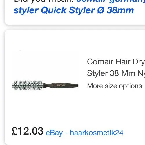 Comair Hair Dryer Brush Quick Styler 38 MM Nylon Bristles round Brush