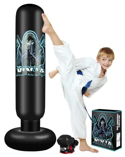 Inflatable Punching Bag for Kids - 63" Inflatable Kid Boxing Bag - Children