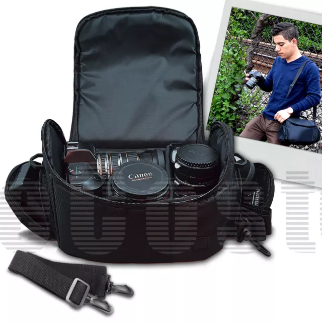 Large Deluxe DSLR Camera Camcorder Case/Bag for Sony Nikon Canon Fuji Pentax