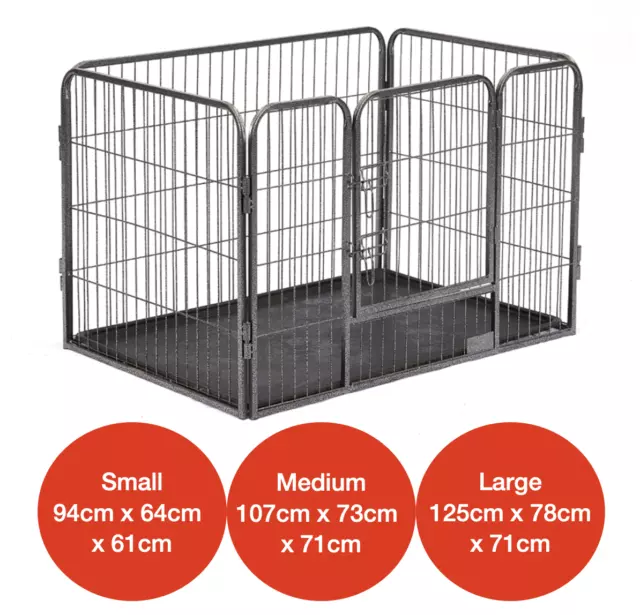 Mr Barker Heavy Duty Cage 4pc Puppy Play Pen Dog Whelping Box Rabbit Crate