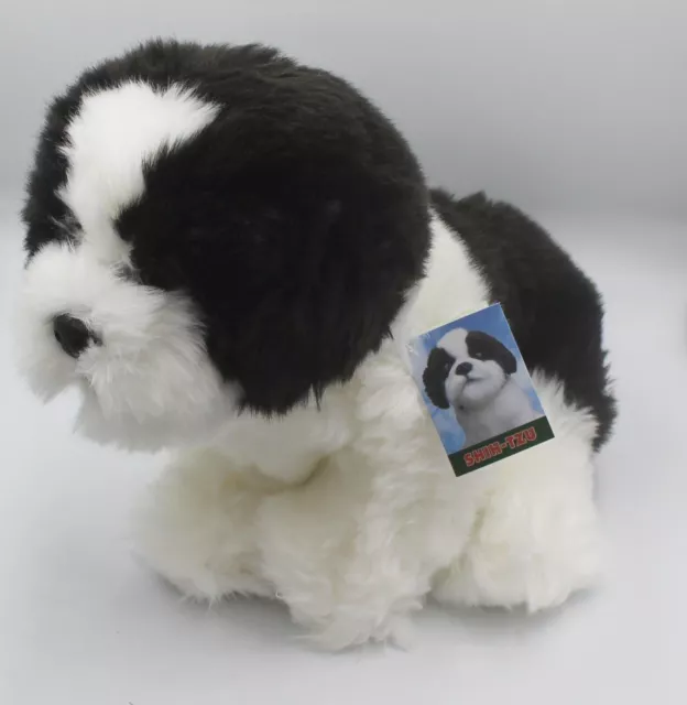 Shih Tzu Black & White  12" toy as it is, personalised, gift wrapped, 3 options