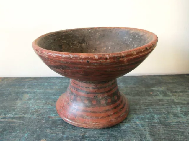 Pre-Columbian Narino Pedestal Pottery Bowl