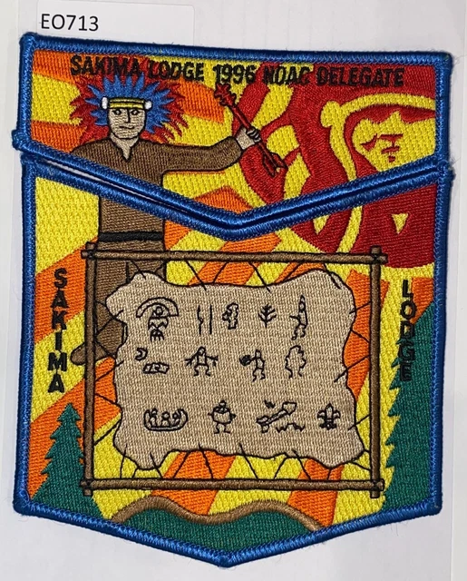 Boy Scout OA Flap Set Sakima Lodge 573 1996 NOAC Delegate