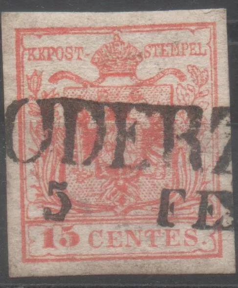 LOMBARDEI-VENETIEN 1850 - 15 centesimi used in Oderzo