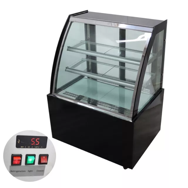 35.4" Refrigerated Display Cabinet Cake Defogging Shwcase Floor-to-ceiling 220V